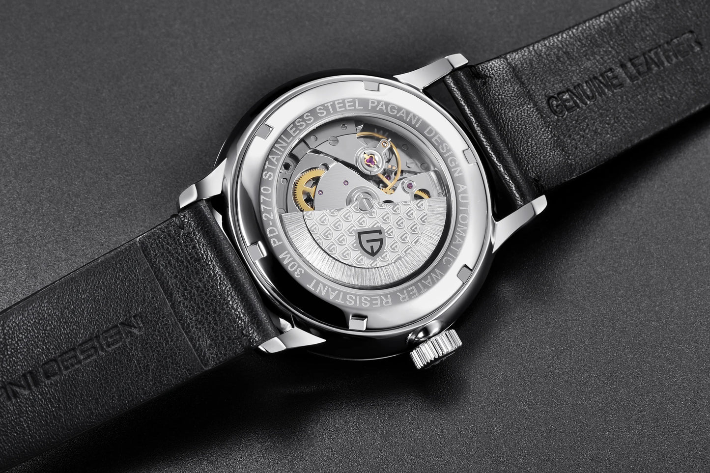 PAGANI DESIGN watch men's luxury retro mechanical watch men's watch gift box leather stainless steel waterproof case men's watch