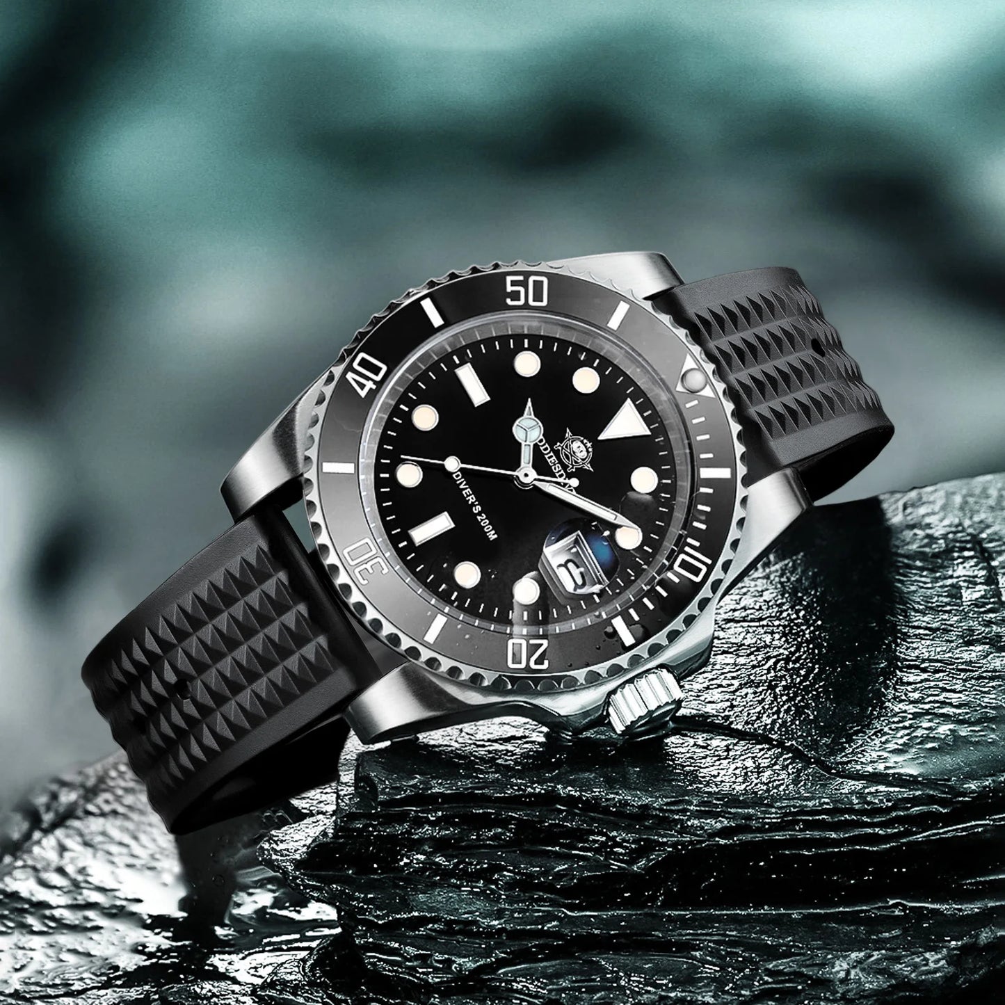 ADDIESDIVE MY-H3-2 Men's Dive Quartz Watch 41mm Fashion Stainless Steel Wristwatch 200M Calendar Display Luminous Watches ForMen