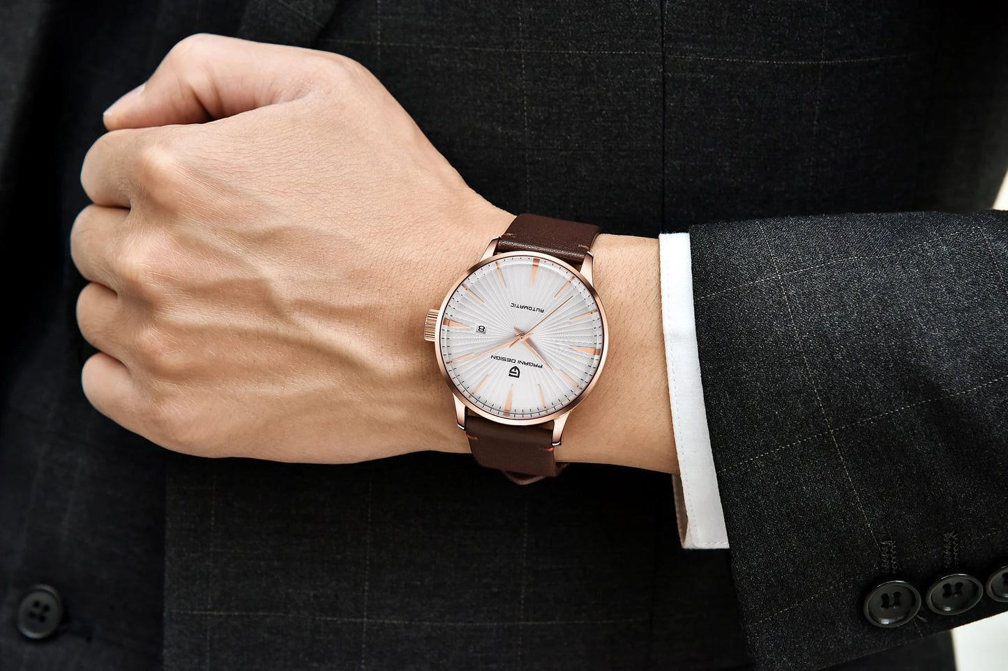 PAGANI DESIGN watch men's luxury retro mechanical watch men's watch gift box leather stainless steel waterproof case men's watch