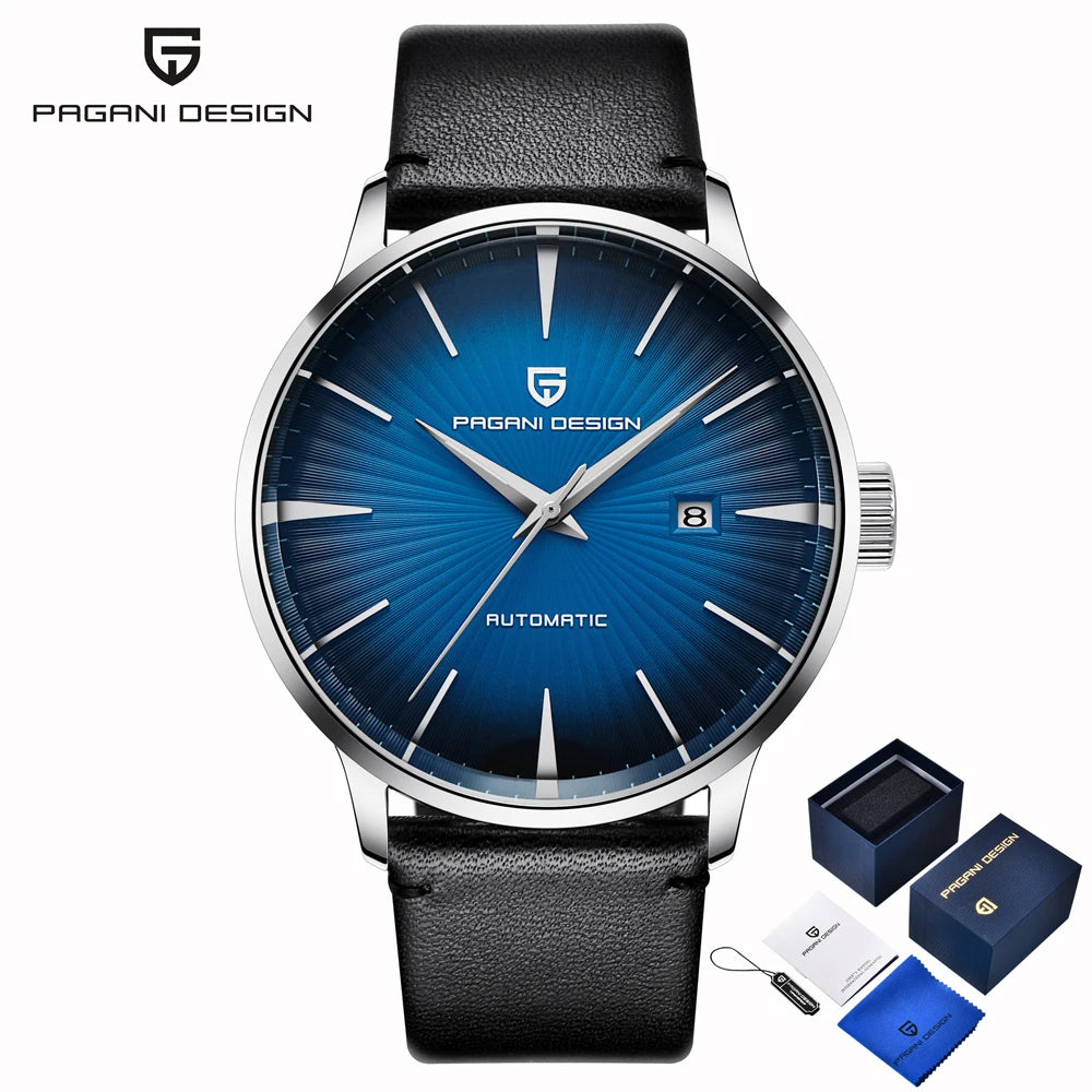 PAGANI DESIGN watch men's luxury retro mechanical watch men's watch gift box leather stainless steel waterproof case men's watch