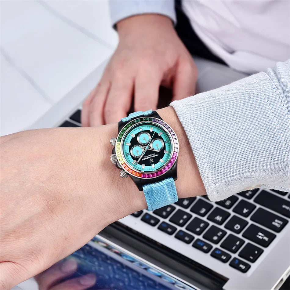 PAGANI DESIGN V2 40MM Rainbow Circle Luxury Men's Mechanical Watch Multifunction Automatic Watch Men's Sapphire Glass Waterproof