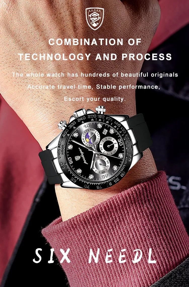 POEDAGAR High Quality Luxury Men Wristwatch Waterproof Luminous Chronograph Date Men's Quartz Watch Outdoor Fashion Man Watches