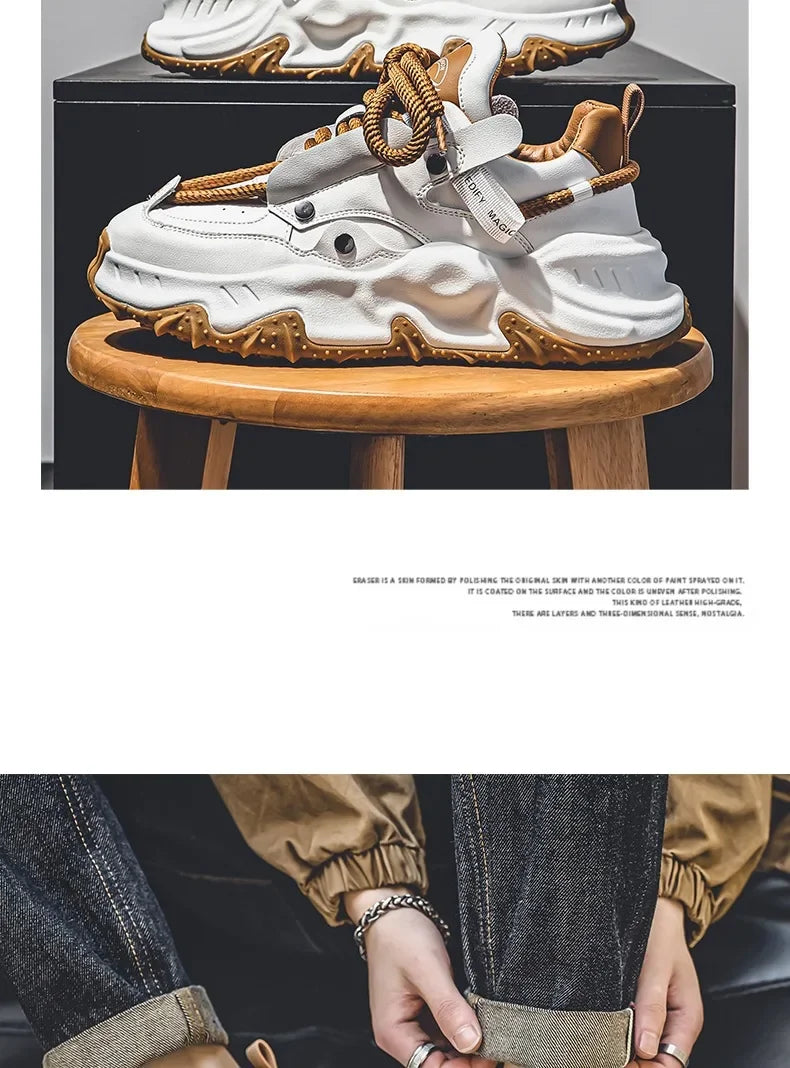 Men's Sneakers Light Luxury Fashion All-match Casual Platform Shoes Outdoor Non-slip Wear-resistant Designer Men Shoe 2025
