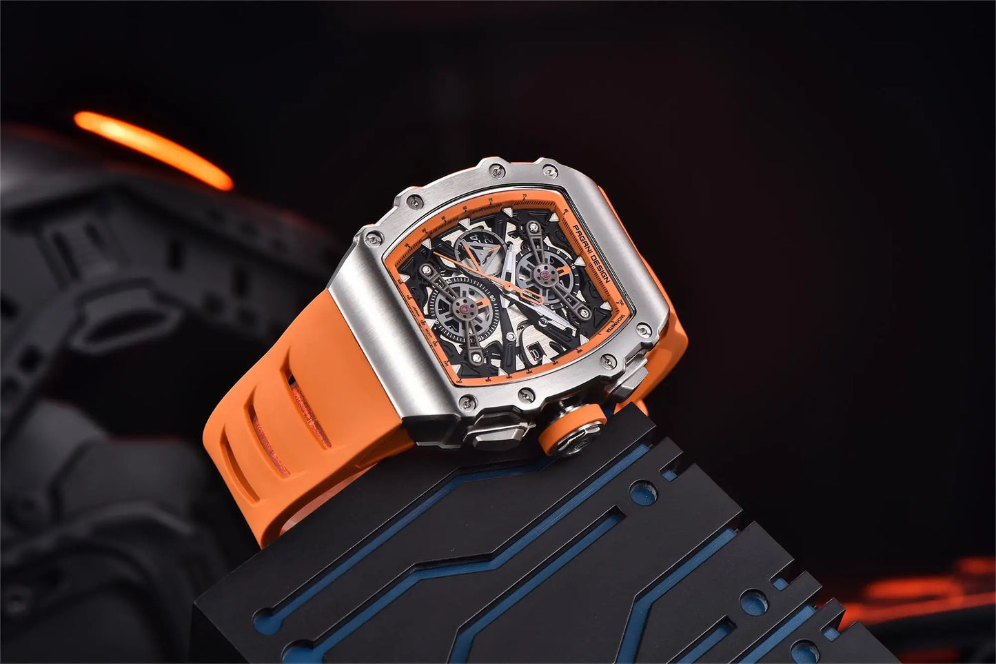 PAGANI DESIGN 2025 Barrel Shaped Hollow Classic Men Quartz Watches Multiple Time Zone Sapphire Glass Waterproof Chronograph Gift