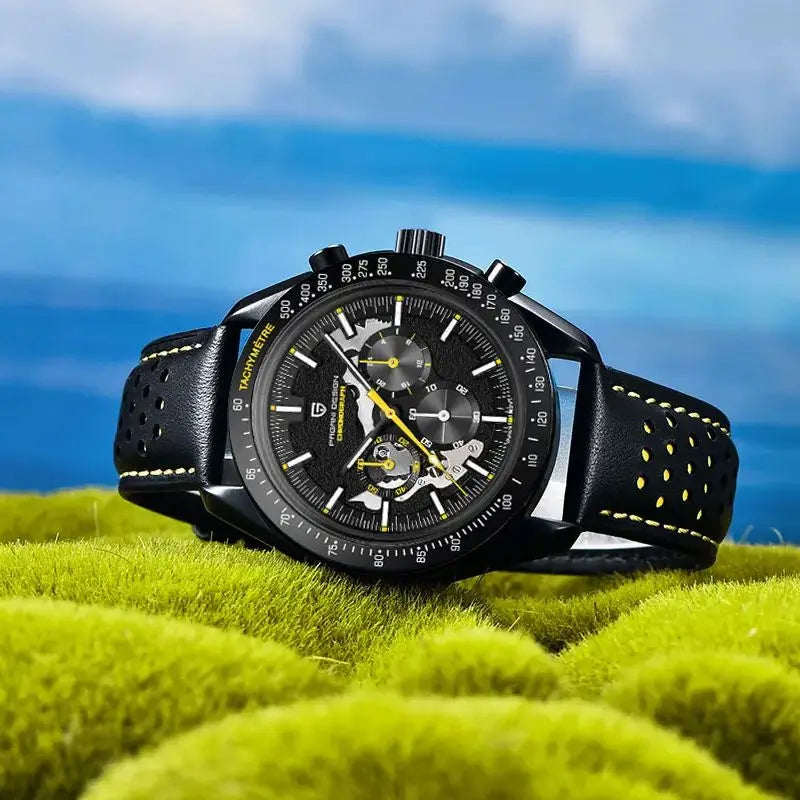 PAGANI DESIGN New 2024 Quartz Men's Watches Moon Top brand Luxury Watch Men Skeleton Sport Chronograph AR Sapphire Wrist Watch