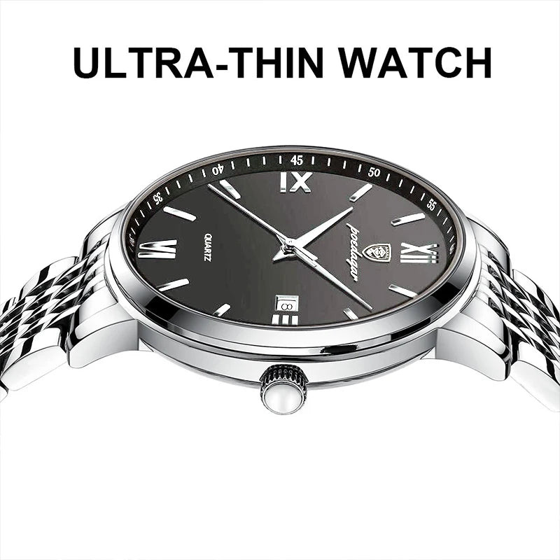 POEDAGAR Luxury Casual Men's Wristwatch Waterproof Date Man Watch High Quality  Stainless Steel Sports Quartz Men Watches Reloj