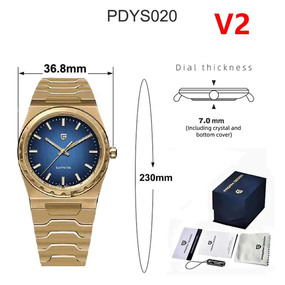 PAGANI DESIGN 2025 New Thin 7mm Fashion Men's Quartz Watch 10Bar Waterproof Stainless Steel Sapphire C3 Upgrade V2 reloj hombre