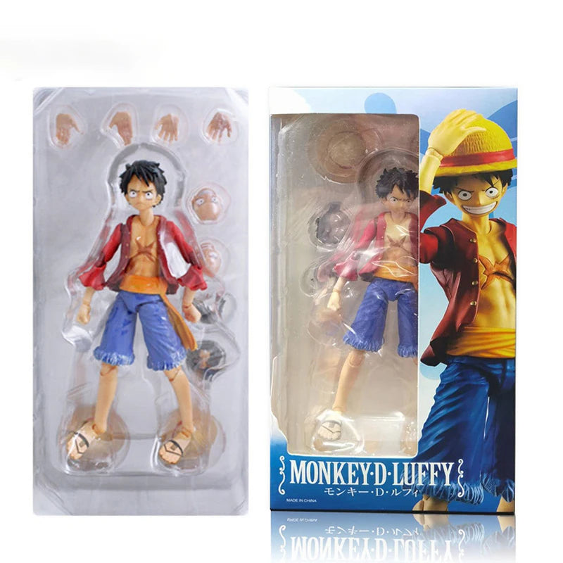 17cm One Piece Anime Figures Straw Hat Monkey D Luffy Variable Articulated Luffy Action Figure Collection Model Ornaments Toys