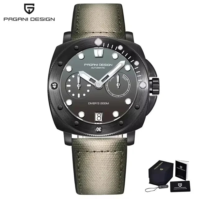 PAGANI DESIGN Men's Watches New Diver Automatic Mechanical Watch Sapphire Stainless Steel Sport 20 Bar Clock Relogios Masculino