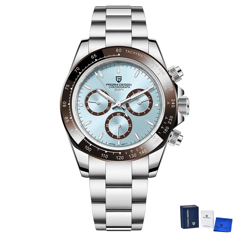 PAGANI DESIGN 2025 New Gold 1644 Men's Watches Top Brand Luxury Mens Quartz Wrist Watch Men Watch Men Sport Chronograph+Gift Box