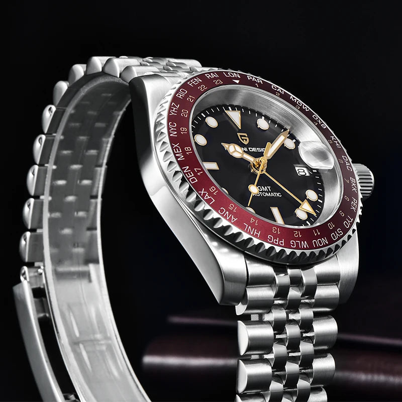 PAGANI DESIGN V4 40MM GMT NH34 Luxury Men's Watches Top Fashion Automatic Mechanical Watches for Men Sapphire Waterproof Clock