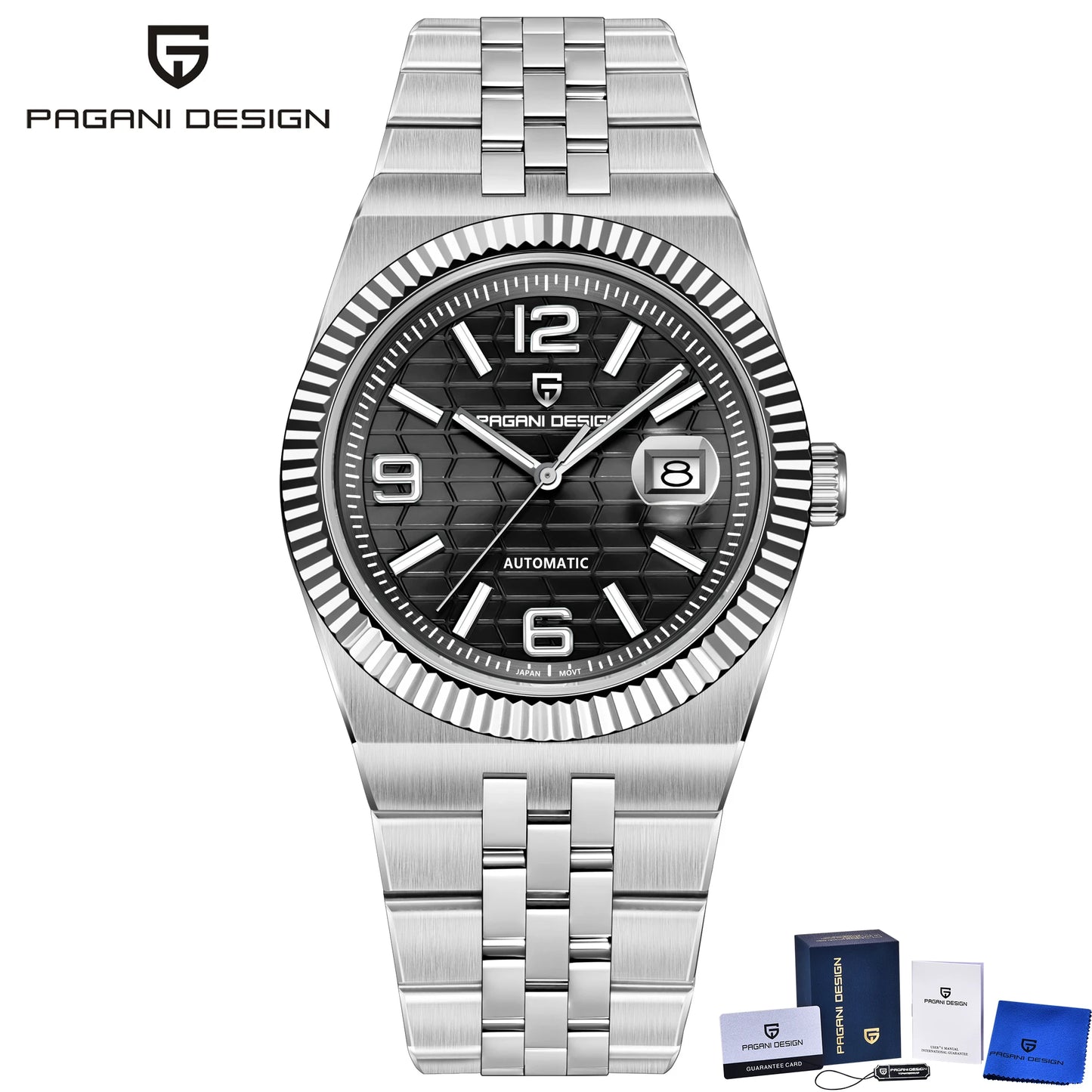 PAGANI DESIGN 3D Rhombus Dial Watches Luxury Automatic Watch Men Stainless steel Mechanical Wristwatch For Gift Box 2025 New