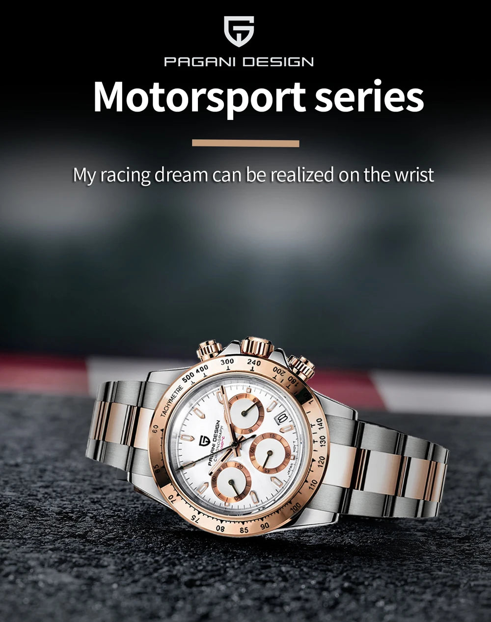 PAGANI DESIGN 2025 New Gold 1644 Men's Watches Top Brand Luxury Mens Quartz Wrist Watch Men Watch Men Sport Chronograph+Gift Box