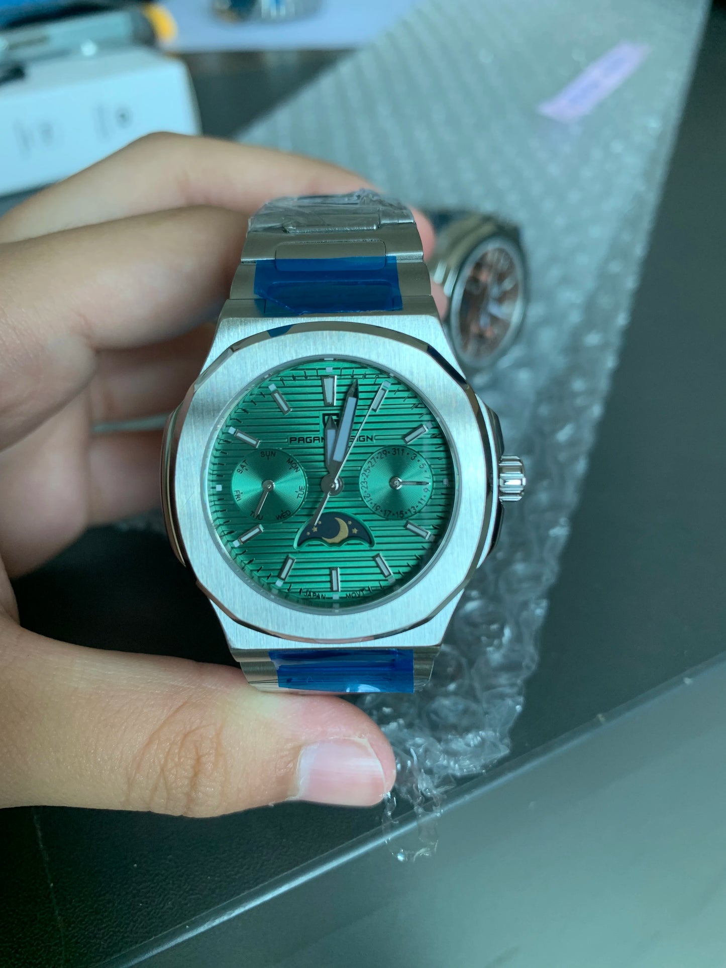 PAGANI DESIGN 2025 New Luxury Quartz Watches For Men Multifunctional Chronograph Moon phase Automatic Date Week Wristwatch Women