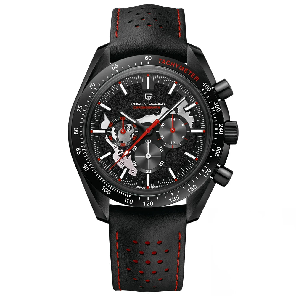 PAGANI DESIGN New 2024 Quartz Men's Watches Moon Top brand Luxury Watch Men Skeleton Sport Chronograph AR Sapphire Wrist Watch