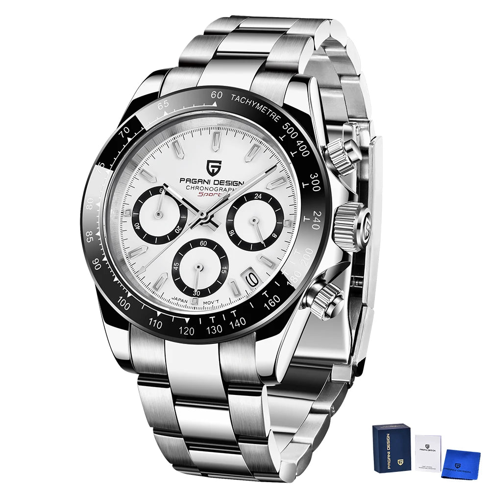 PAGANI DESIGN 2025 New Gold 1644 Men's Watches Top Brand Luxury Mens Quartz Wrist Watch Men Watch Men Sport Chronograph+Gift Box