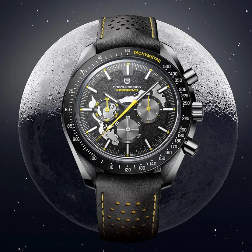 PAGANI DESIGN New 2024 Quartz Men's Watches Moon Top brand Luxury Watch Men Skeleton Sport Chronograph AR Sapphire Wrist Watch
