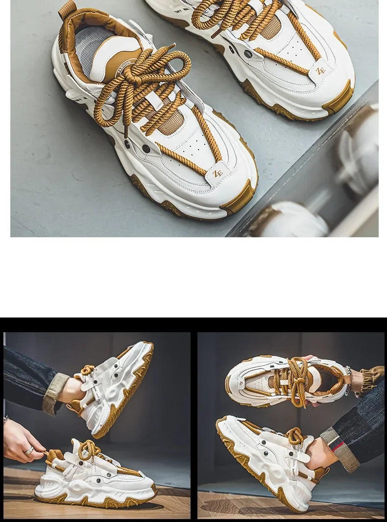 Men's Sneakers Light Luxury Fashion All-match Casual Platform Shoes Outdoor Non-slip Wear-resistant Designer Men Shoe 2025