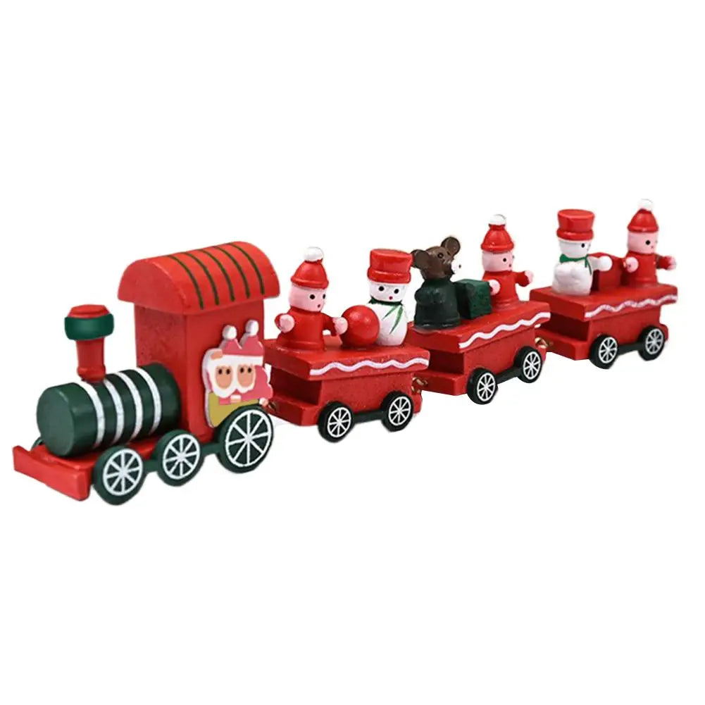 Christmas Wooden Train Merry Christmas Decorations For Home Cristmas Party Ornament Xmas Navidad Noel Gifts Happy New Year