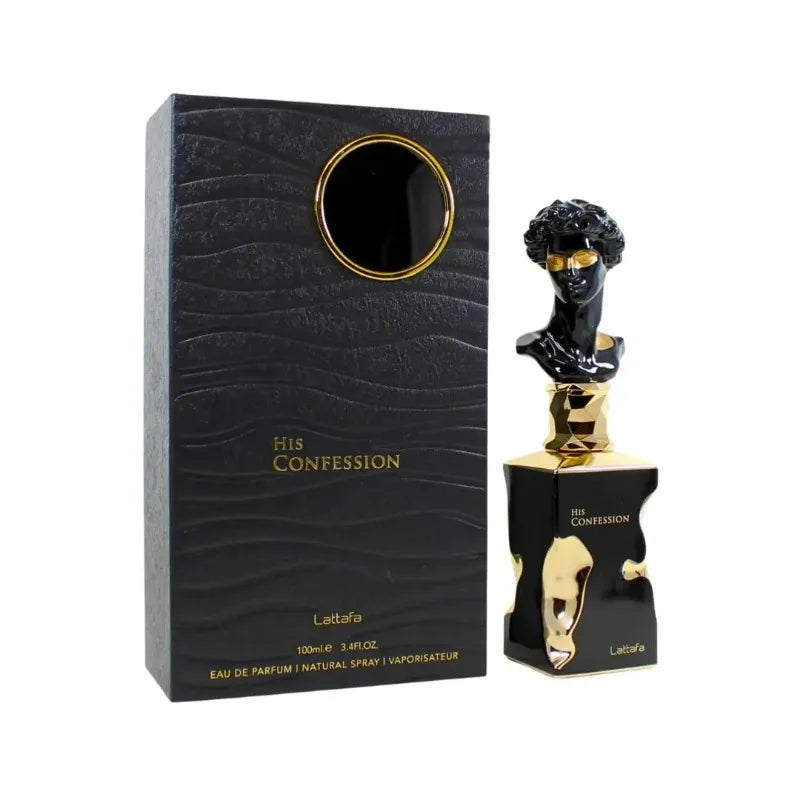 Lattafa His Confession for Men Eau de Parfum Spray Vanilla Floral Amber Musk - Eau de Parfum Long-Lasting Fragrance for Women