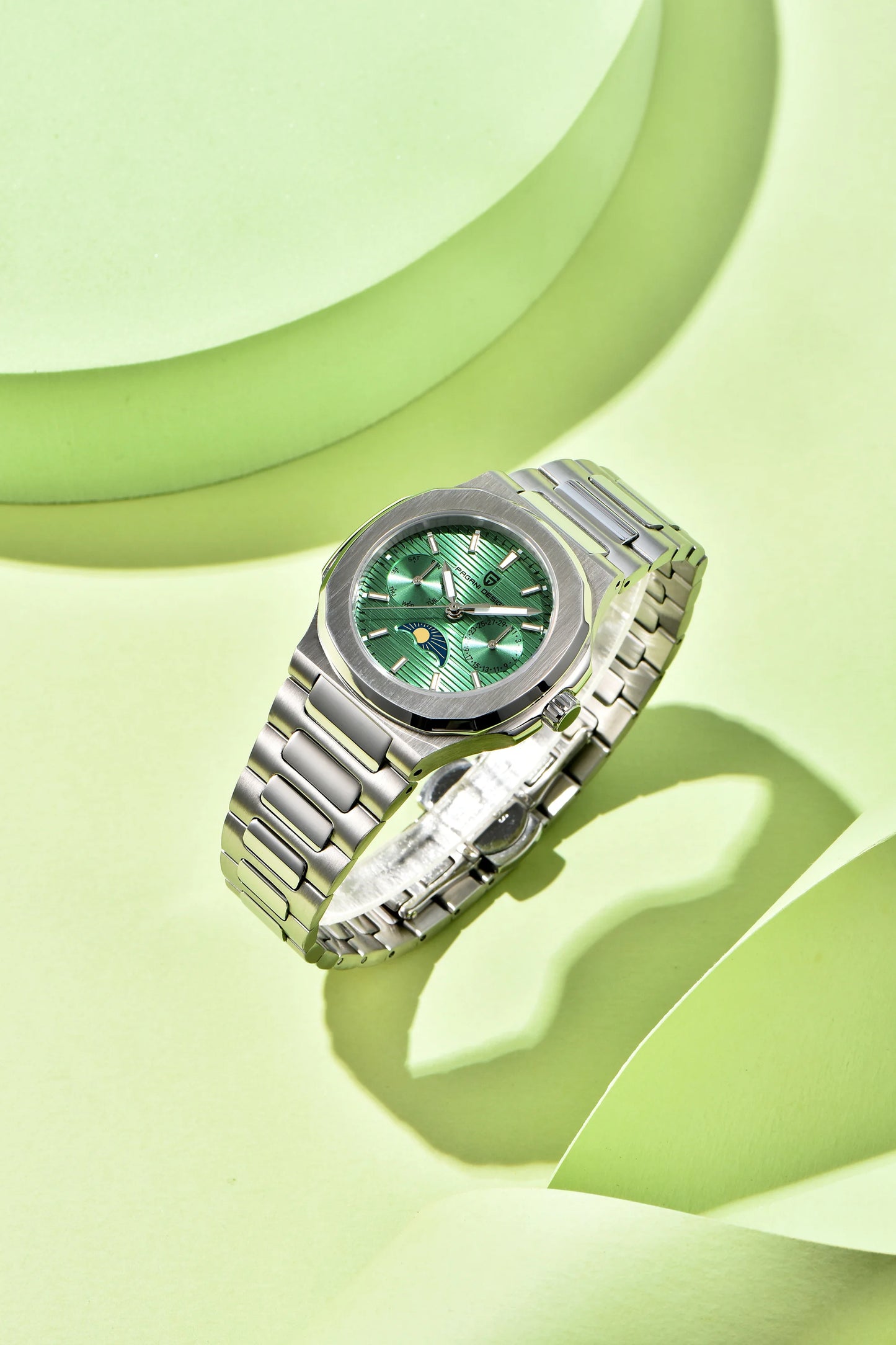 PAGANI DESIGN 2025 New Luxury Quartz Watches For Men Multifunctional Chronograph Moon phase Automatic Date Week Wristwatch Women