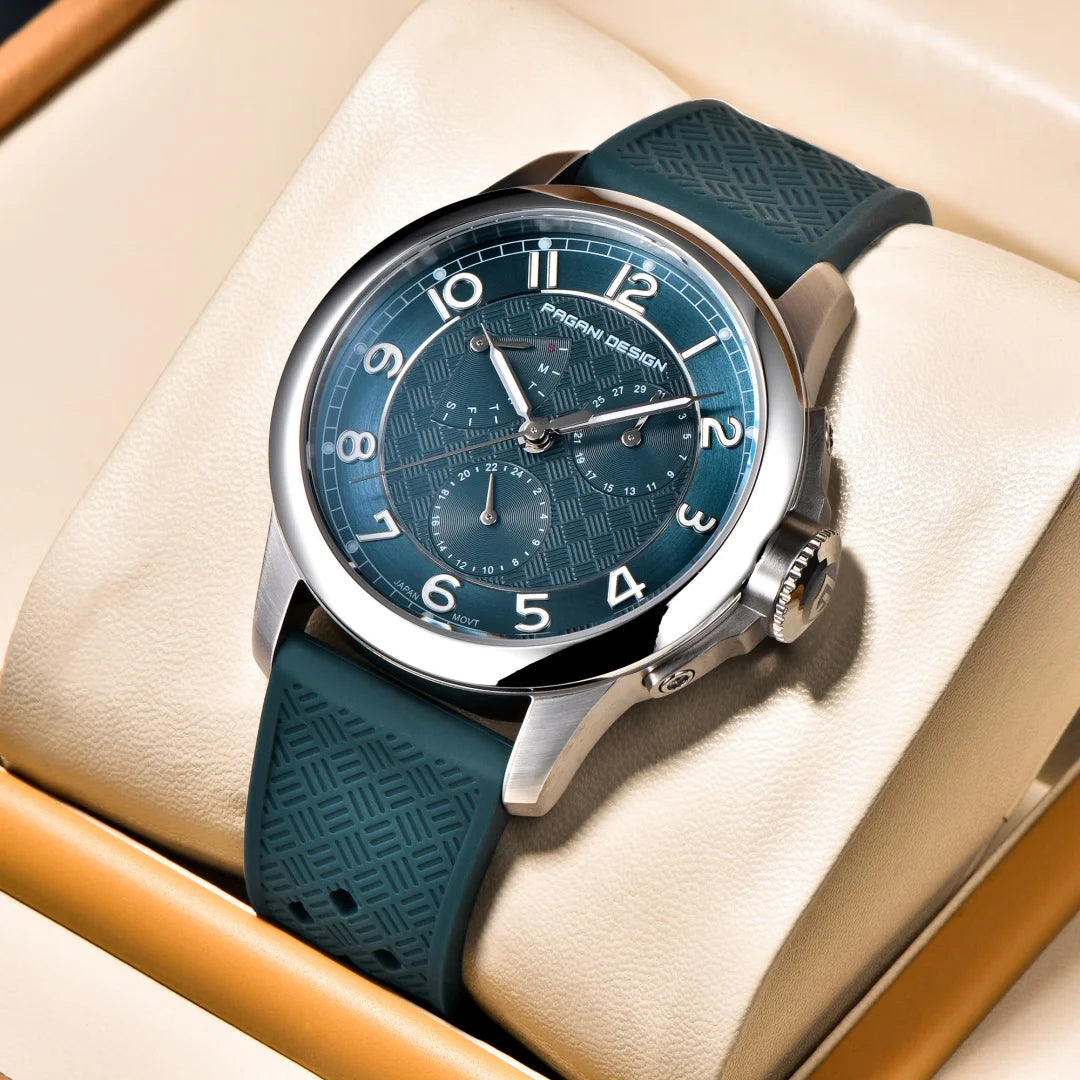 PAGANI DESIGN 2024 New Men's Quartz Watches VH88 Multifunction Stainless Steel Sapphire Business Sport Clock Watch for Men