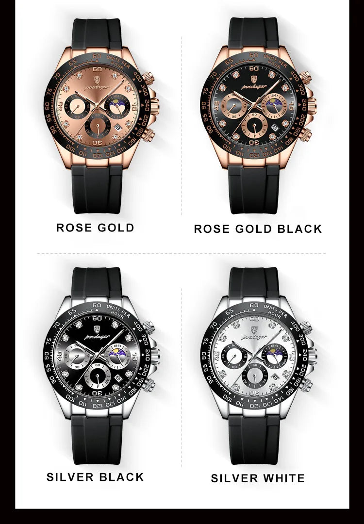 POEDAGAR High Quality Luxury Men Wristwatch Waterproof Luminous Chronograph Date Men's Quartz Watch Outdoor Fashion Man Watches