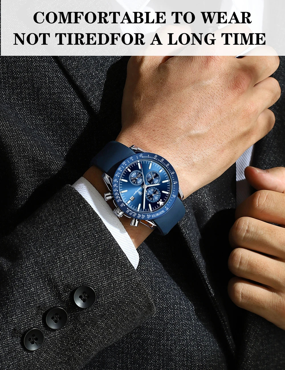 POEDAGAR Top Brand Men Watch Waterproof Luminous Date Chronograph Men's Quartz Wristwatch High Quality Sport Leather Man Watches