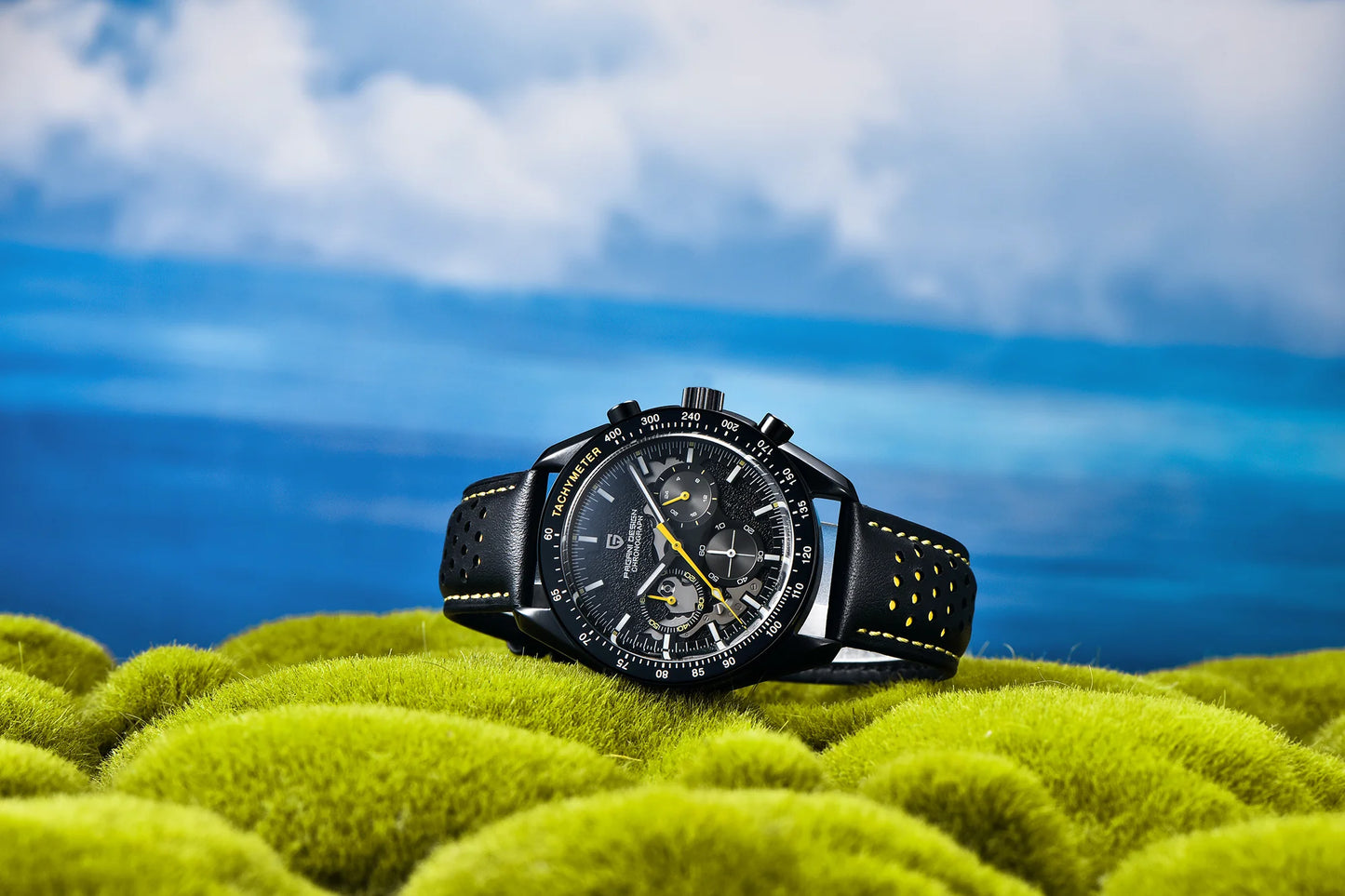 PAGANI DESIGN New 2024 Quartz Men's Watches Moon Top brand Luxury Watch Men Skeleton Sport Chronograph AR Sapphire Wrist Watch