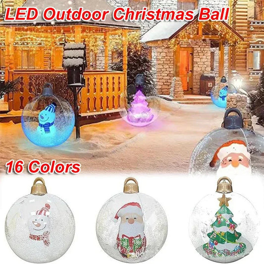 Christmas Inflatable Luminous LED Transparent Ball Decoration Outdoor Indoor Hanging Decor Giant Light Glow Large Balls Balloon