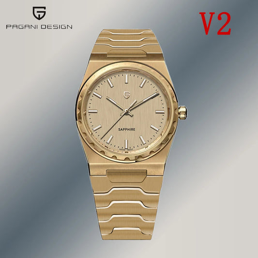 PAGANI DESIGN 2025 New Thin 7mm Fashion Men's Quartz Watch 10Bar Waterproof Stainless Steel Sapphire C3 Upgrade V2 reloj hombre