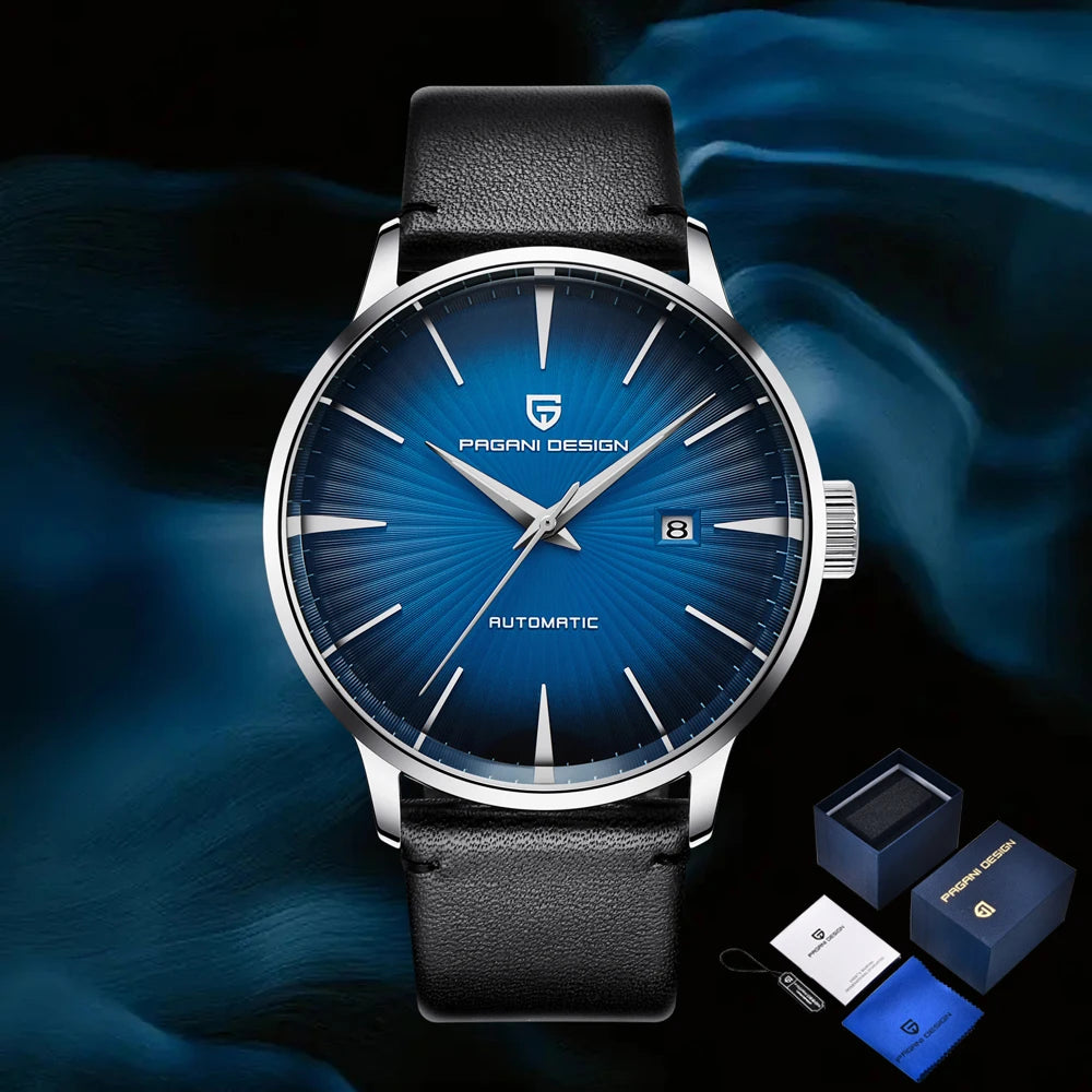 PAGANI DESIGN watch men's luxury retro mechanical watch men's watch gift box leather stainless steel waterproof case men's watch