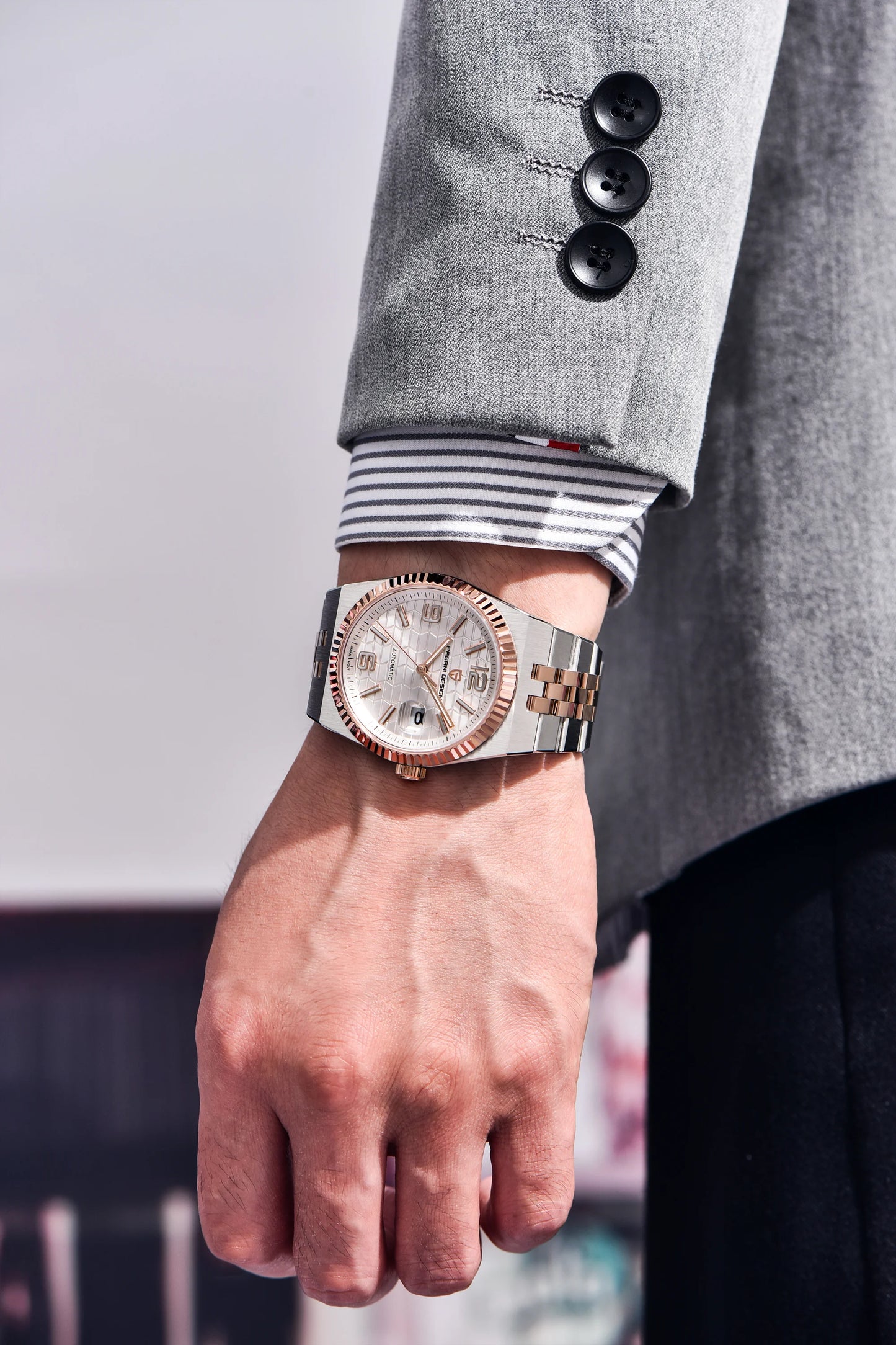 PAGANI DESIGN 3D Rhombus Dial Watches Luxury Automatic Watch Men Stainless steel Mechanical Wristwatch For Gift Box 2025 New