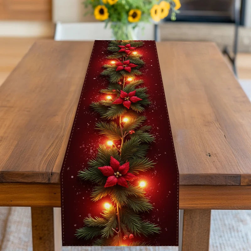 Christmas Fireplace Mantel Scarf Table Runner Xmas Party Decor Kid Favors 2025 Xmas Living Room Navidad Natal New Year Gift 2026