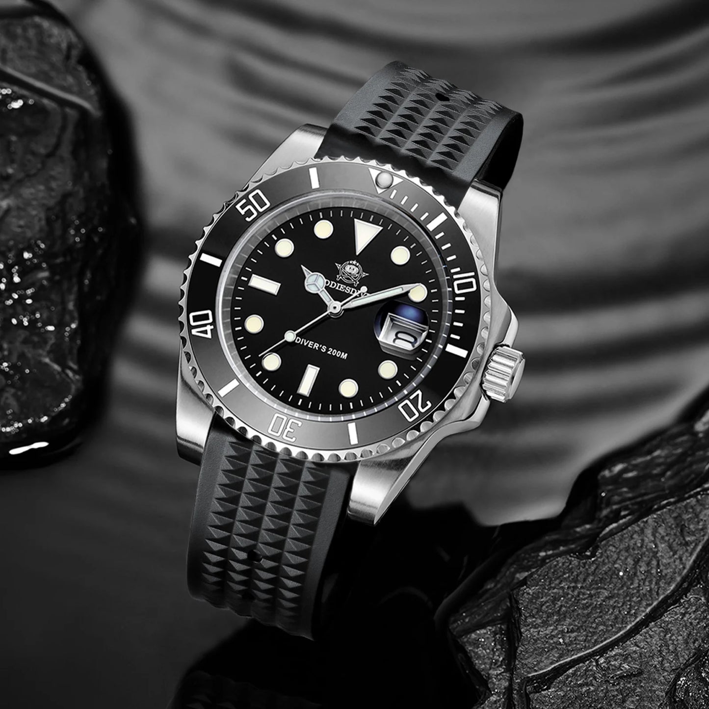 ADDIESDIVE MY-H3-2 Men's Dive Quartz Watch 41mm Fashion Stainless Steel Wristwatch 200M Calendar Display Luminous Watches ForMen