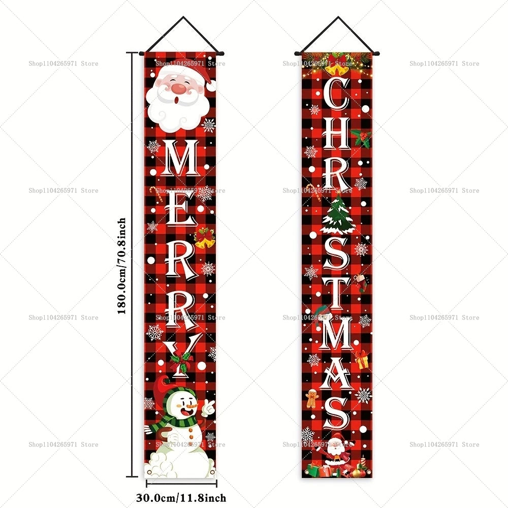 Christmas Door Banner Door Couplet Merry Christmas Decoration For Home 2025 Navidad Kerst Natal Noel Xmas Decor New Year 2026