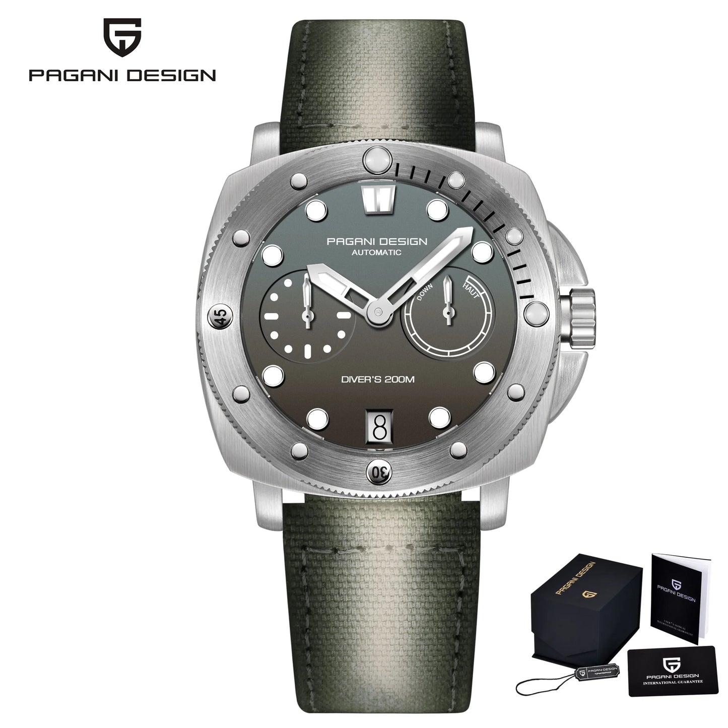 PAGANI DESIGN Men's Watches New Diver Automatic Mechanical Watch Sapphire Stainless Steel Sport 20 Bar Clock Relogios Masculino