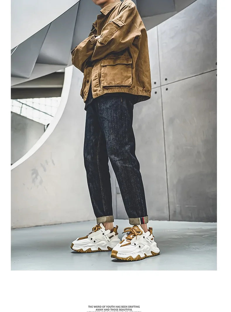 Men's Sneakers Light Luxury Fashion All-match Casual Platform Shoes Outdoor Non-slip Wear-resistant Designer Men Shoe 2025