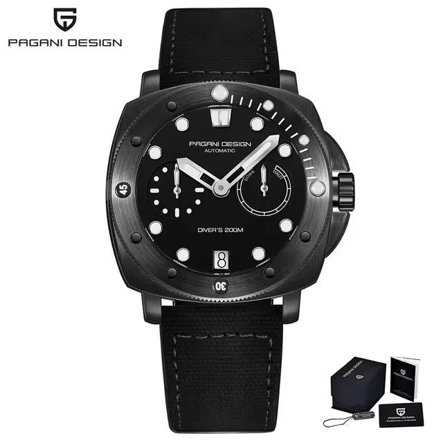 PAGANI DESIGN Men's Watches New Diver Automatic Mechanical Watch Sapphire Stainless Steel Sport 20 Bar Clock Relogios Masculino