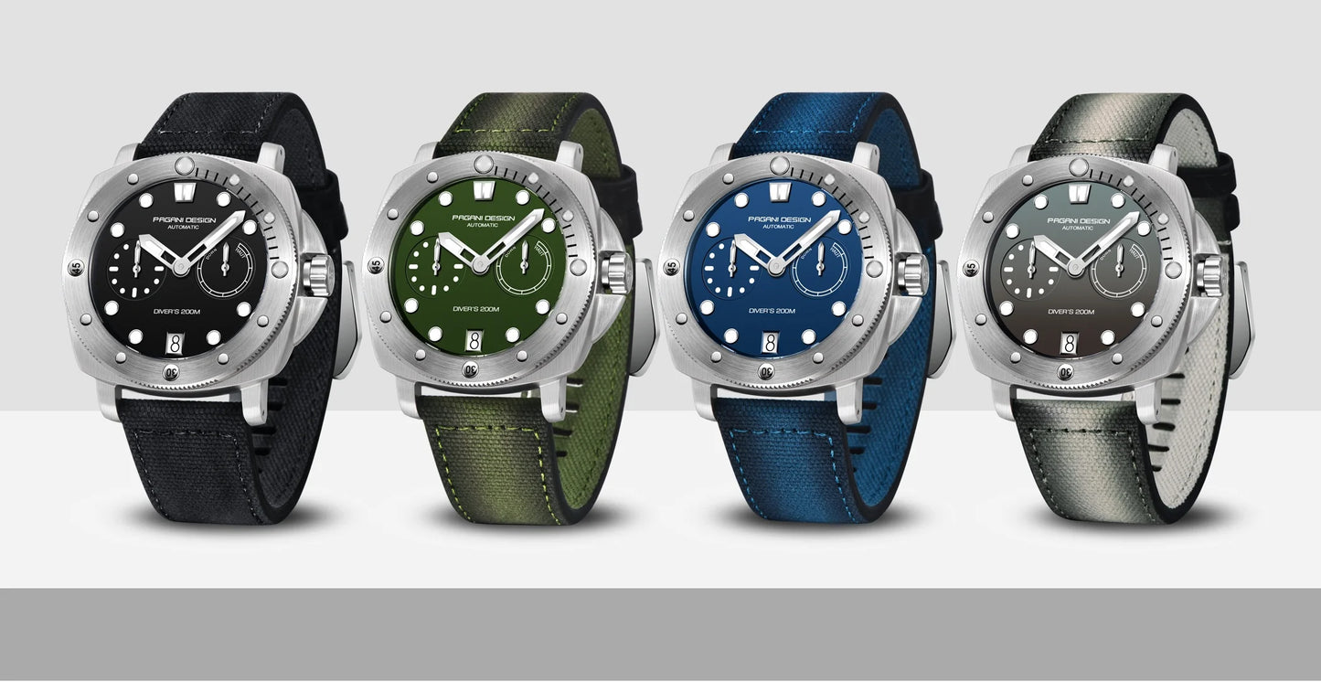 PAGANI DESIGN Men's Watches New Diver Automatic Mechanical Watch Sapphire Stainless Steel Sport 20 Bar Clock Relogios Masculino