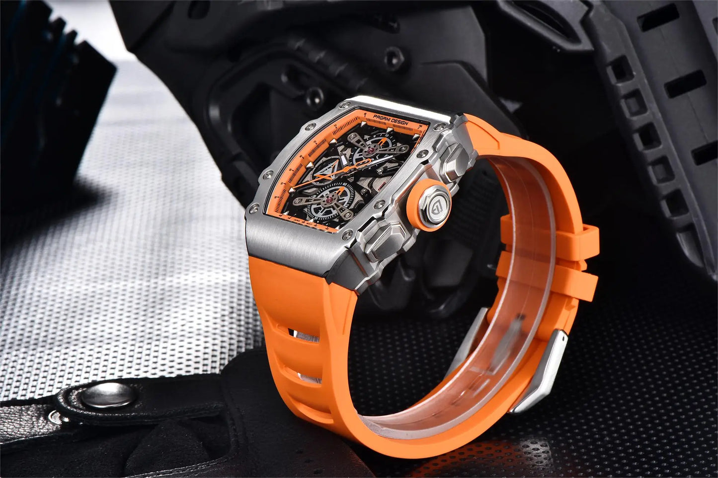PAGANI DESIGN 2025 Barrel Shaped Hollow Classic Men Quartz Watches Multiple Time Zone Sapphire Glass Waterproof Chronograph Gift