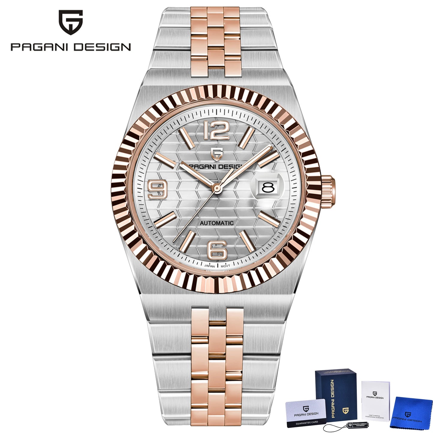 PAGANI DESIGN 3D Rhombus Dial Watches Luxury Automatic Watch Men Stainless steel Mechanical Wristwatch For Gift Box 2025 New