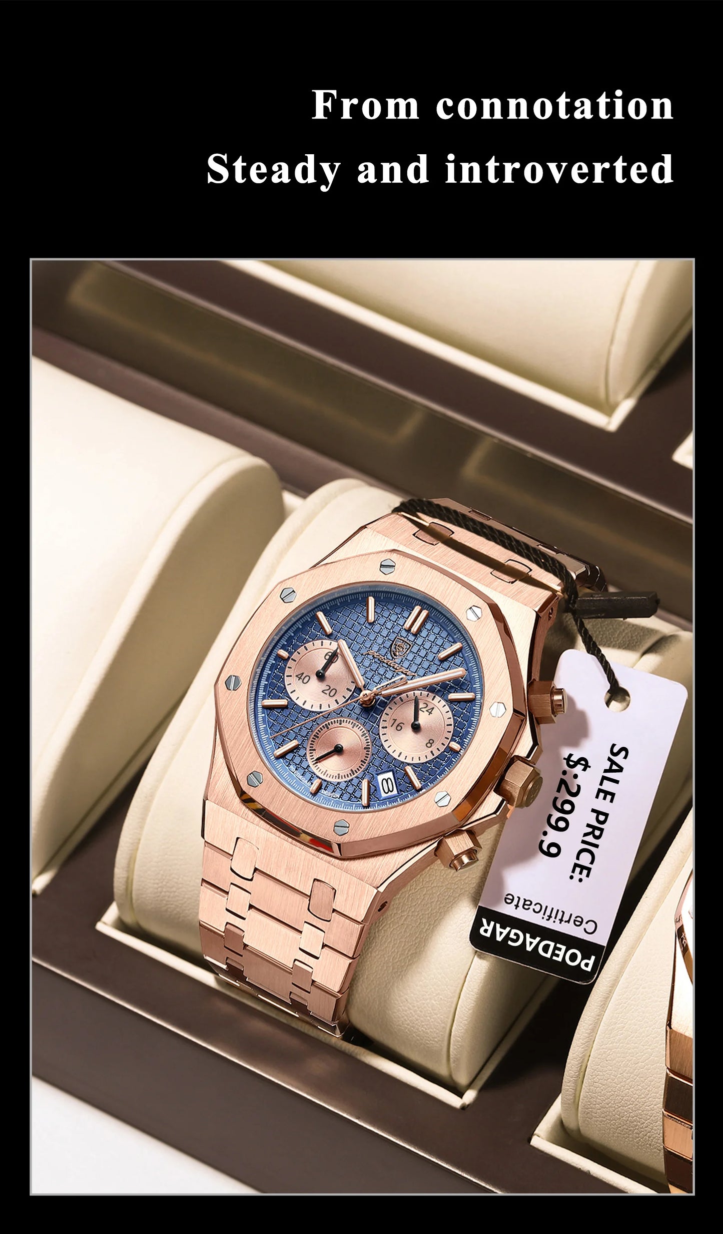 POEDAGAR Original Luxury Men's Watches Date Chronograph Stainless Steel Quartz Watch Waterproof Luminous Fashion Man Wristwatch