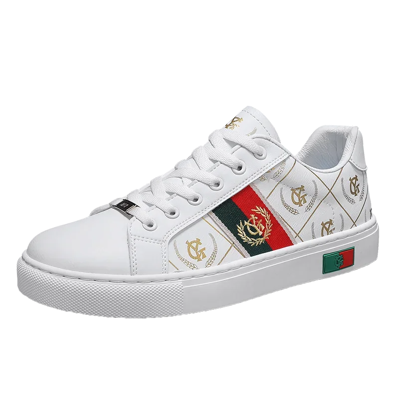 Sneakers Casual Men Designer Punk Golden Board Shoes Fashion Microfiber Leather Upper Height Increased Flat Platform Sport Shoes