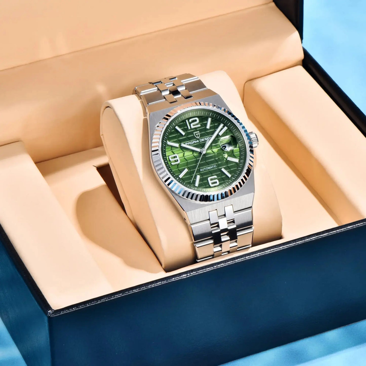 PAGANI DESIGN 3D Rhombus Dial Watches Luxury Automatic Watch Men Stainless steel Mechanical Wristwatch For Gift Box 2025 New