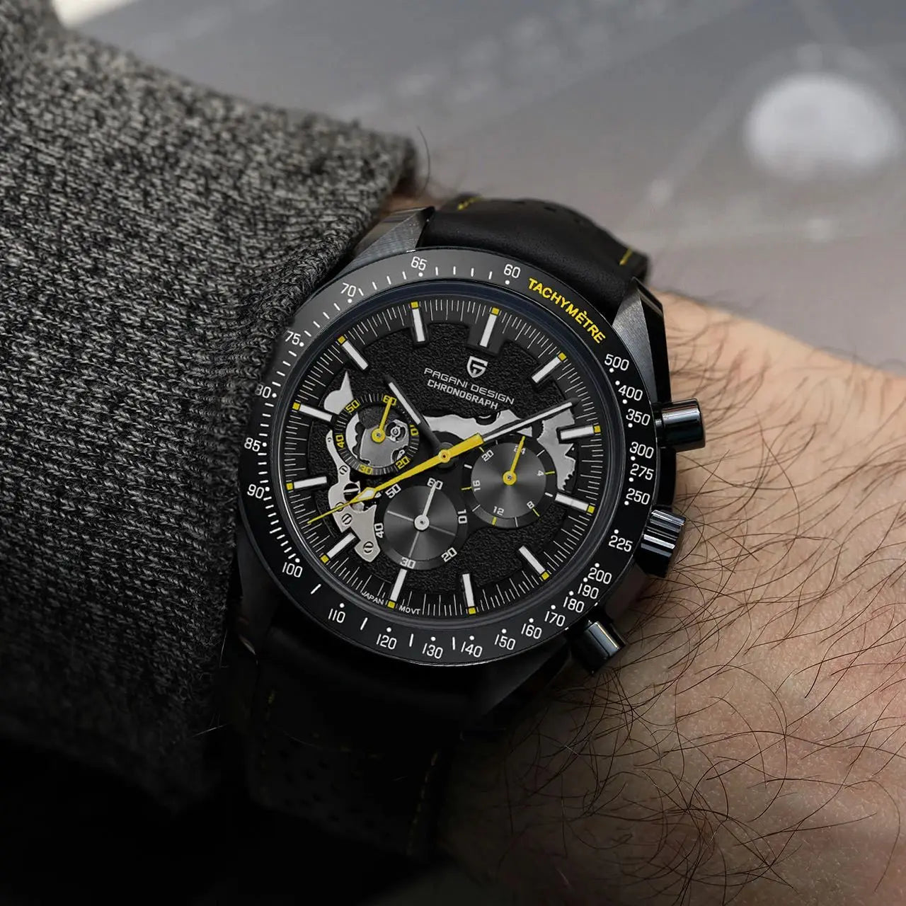 PAGANI DESIGN New 2024 Quartz Men's Watches Moon Top brand Luxury Watch Men Skeleton Sport Chronograph AR Sapphire Wrist Watch