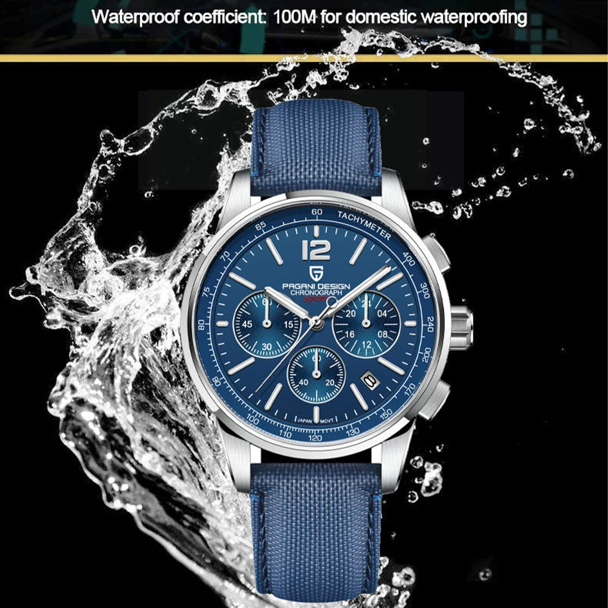 Pagani Design's new 41mm men's multifunctional quartz watch, sapphire crystal chronograph, VK63 men's watch