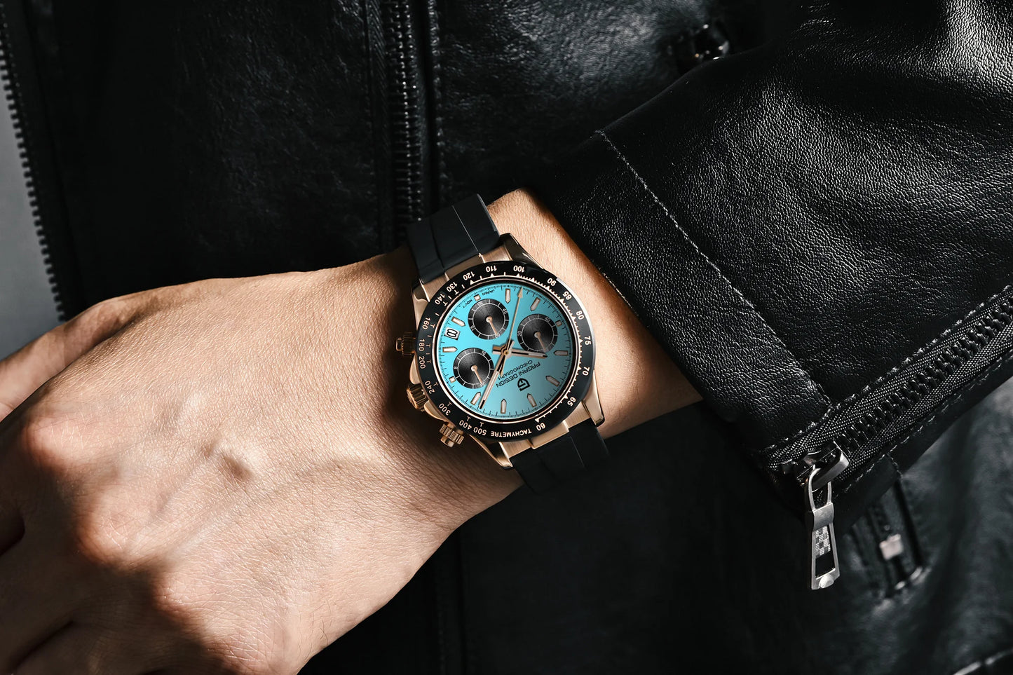 PAGANI DESIGN 2025 NEW Ice Blue Dial Mens Watches Luxury Rose Gold Quartz Watch For Men Sport Chronograph Sapphire crystal Watch