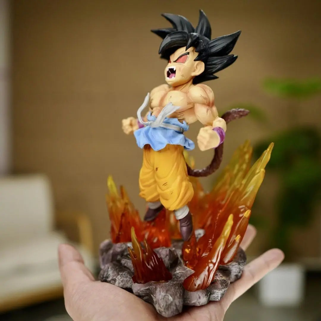 19CM Anime Dragon Ball Son Goku Figure Red Eye Model Doll Dragon Ball Toy Action Figure PVC Sitting Position Earth Dragon Ball