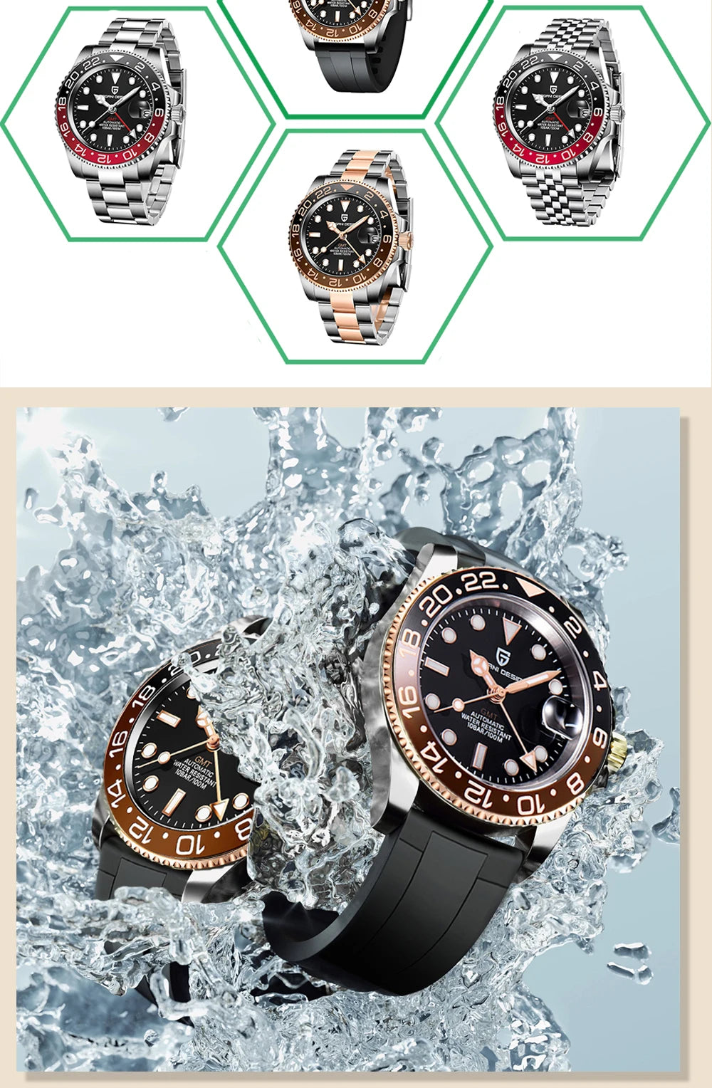 PAGANI DESIGN Men Watch Original Automatic Mechanical Watch For Man Scale Waterproof Luminous StainlessSteel watch Reloj PD-1662